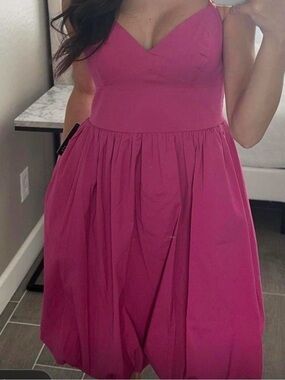 Express bubble hem Dress with adjustable straps